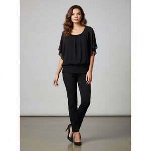 style & co. Black chiffon blouse whimsygoth size 3x NWT